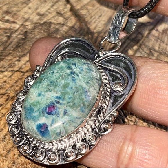 Ruby Fuchsite Pendant 2” - Picture 6 of 10